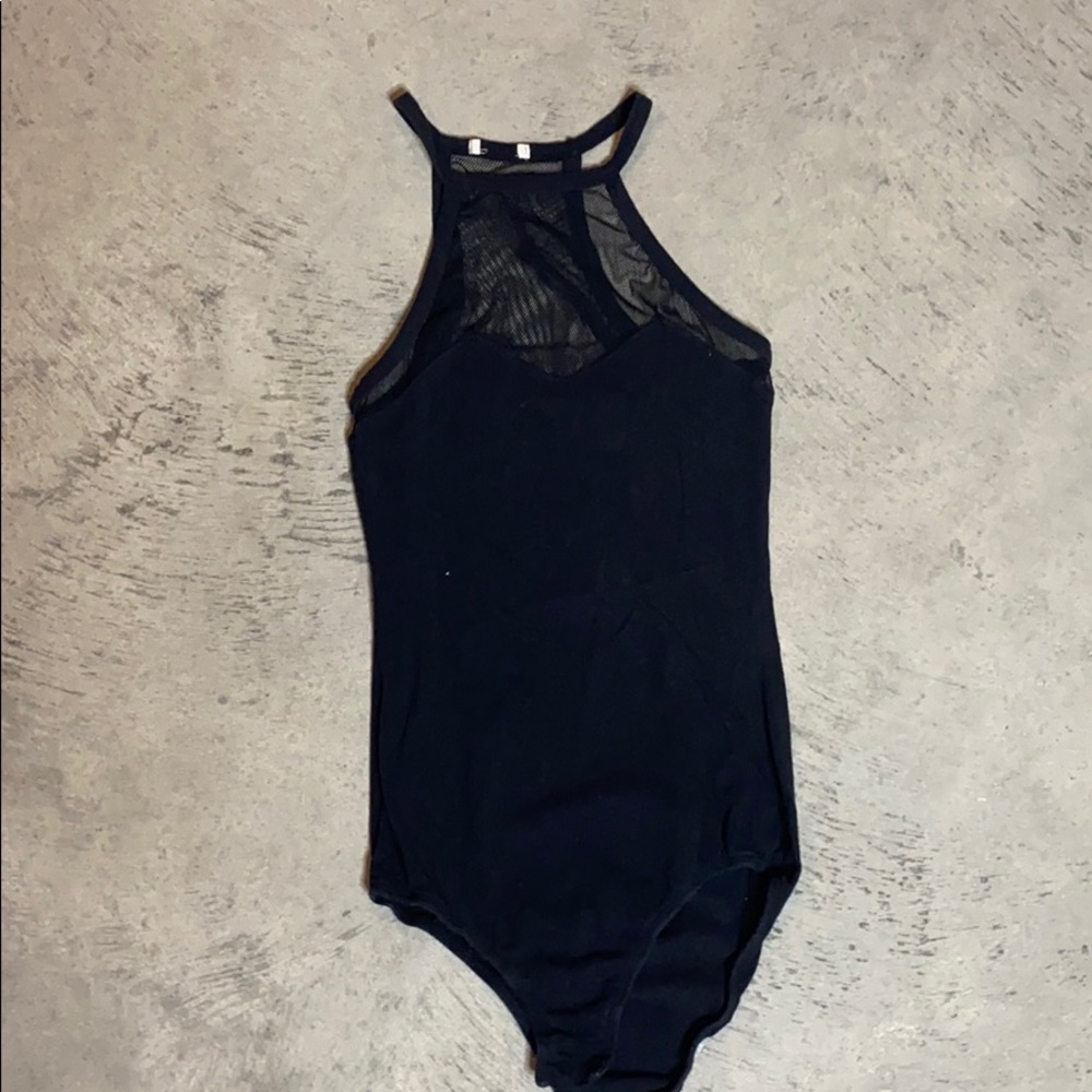 Tank, bodysuit with mesh cut out